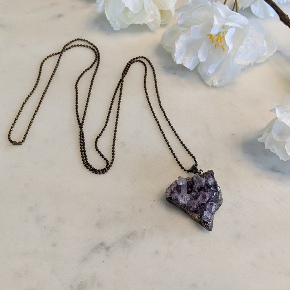 4/$15 Amethyst Crystal Boho Necklace